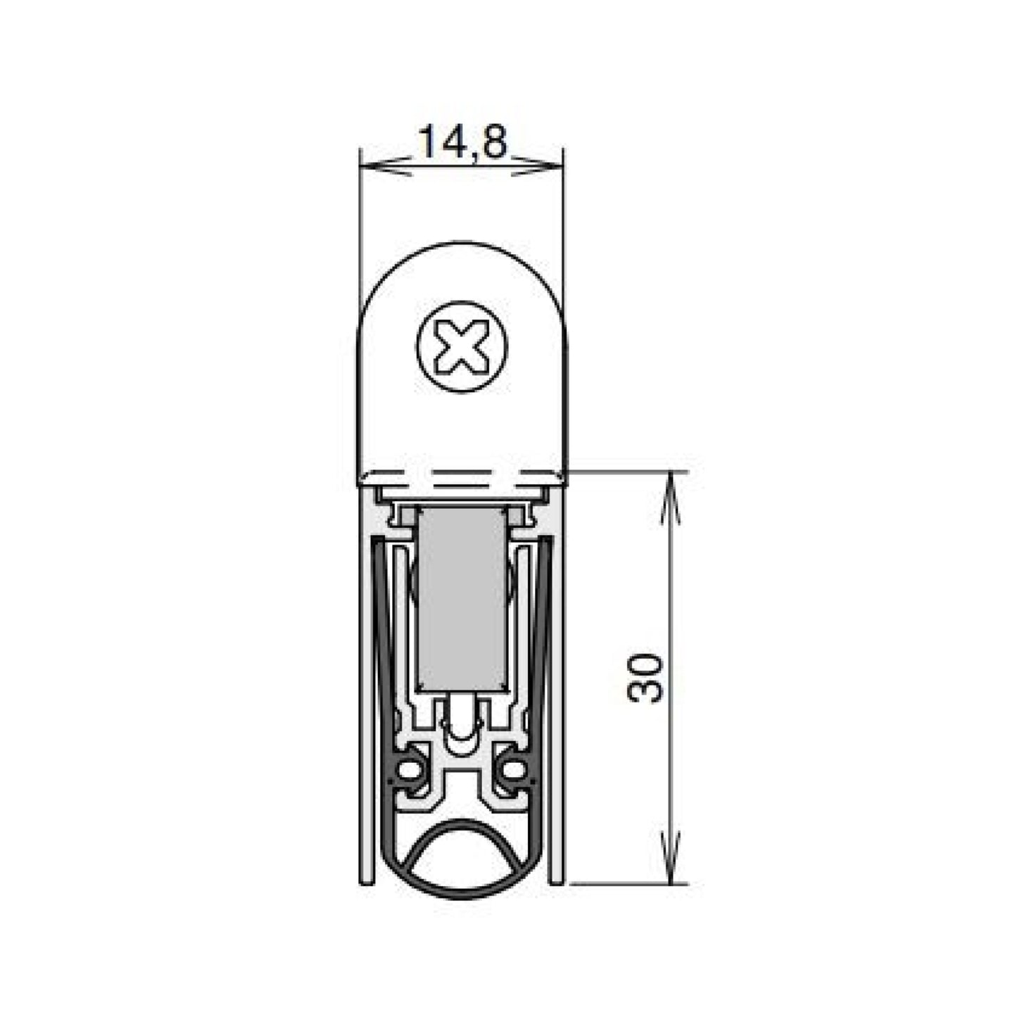 Sello para Puerta Schall-Ex L-15/30 WS - Longitud 1800 mm