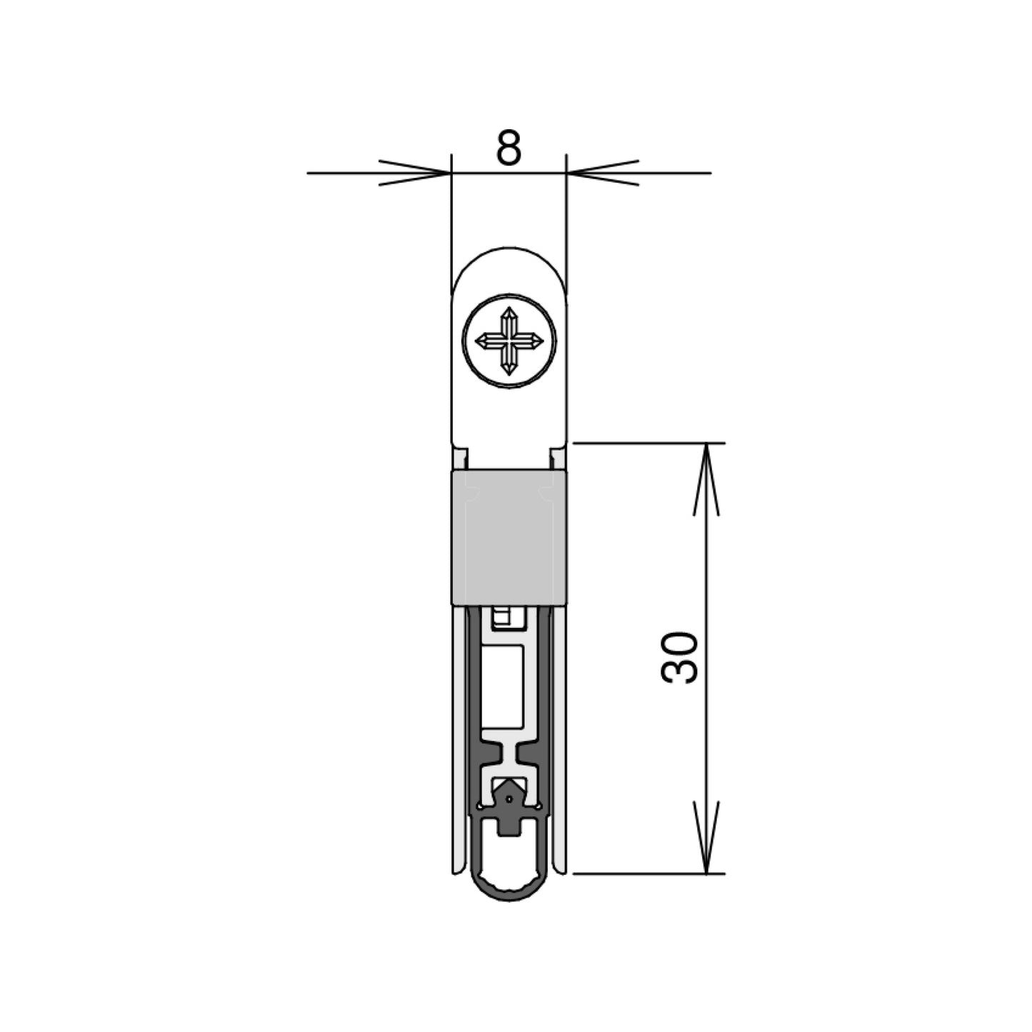 Sello para Puerta Schall-Ex L-8/30 WS - Longitud 1708 mm